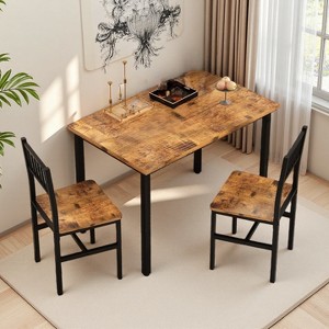 Hooseng Small Kitchen Table Set for 2 with Chairs, 3 Piece Dining Table Set, Wood Breakfast Nook Table and Chairs Set for Small Space Dining Room - 1 of 4
