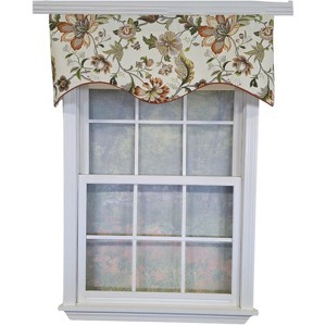 RLF Home 100% Cotton Zanzibar Cornice With Poly/Cotton lining Rod Pocket Valance 50" x 17" Orange - 1 of 4