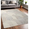 Beige Gray And Ivory Wool Geometric Hand Woven Area Rug - 2 of 4