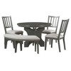 NicBex Round Dining Table Set for 4 Round Table with Curved Bench, 3 Side Chairs for Dining Room - image 4 of 4