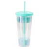 Gibson Home Tropical Sway Orleans 6 Pc 24 Oz Double Wall Portable Plastic Tumbler Set with Lid & Straw in Blue - 2 of 4