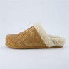 CUSHIONAIRE Cliché Genuine Suede Woven Mule Slippers for Women Indoor and Outdoor - Slip On Faux Fur Lining Women Footwear for Comfort - 2 of 4