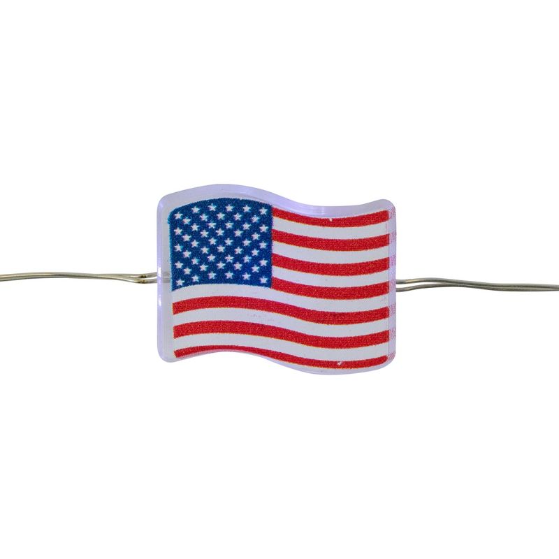 Northlight 20-Count Patriotic Americana USA Flag LED Fairy Lights, 6.25ft, Copper Wire, 4 of 6