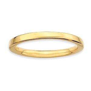Black Bow Jewelry 2.25mm Stackable 14K Yellow Gold Plated Silver Semi Rounded Band - 1 of 4