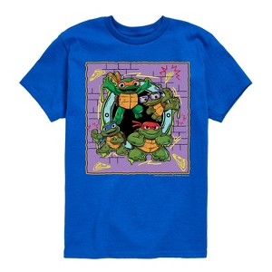 Boys' - Teenage Mutant Ninja Turtles Mutant Mayhem - Mini Badge Short Sleeve Graphic T-Shirt - 1 of 3