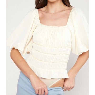 Women's Square Neck Smocked Bodysuit - Style U