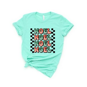 Simply Sage Market Women's Noel Checkered Stacked Short Sleeve Graphic Tee - 1 of 4