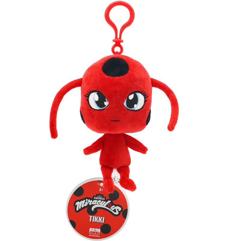Miraculous Ladybug - Kwami Lifesize 5-inch Plush Clip-on Toy, Super Soft Collectible with Glitter Stitch Eyes and Color Matching Backpack Keychain, 1 of 5