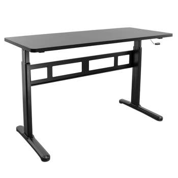 Mount-It! Hand Crank Sit-Stand Desk (Frame and Tabletop Included) - Black