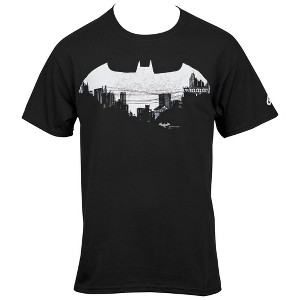 Mens Batman Gotham Cityscape in Symbol T-Shirt - 1 of 2