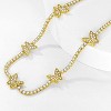 14K Gold Plated Tennis Necklace - 3mm Butterfly Rhinestone Choker for Women - 3 of 4