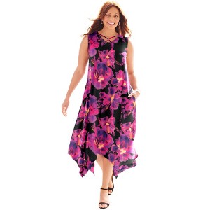 Catherines Women's Plus Size Anywear Reversible Crisscross V-Neck Maxi Dress - 1 of 4