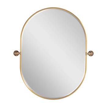 Neutypechic Metal Frame Oval Pivot Bathroom Vanity Mirror