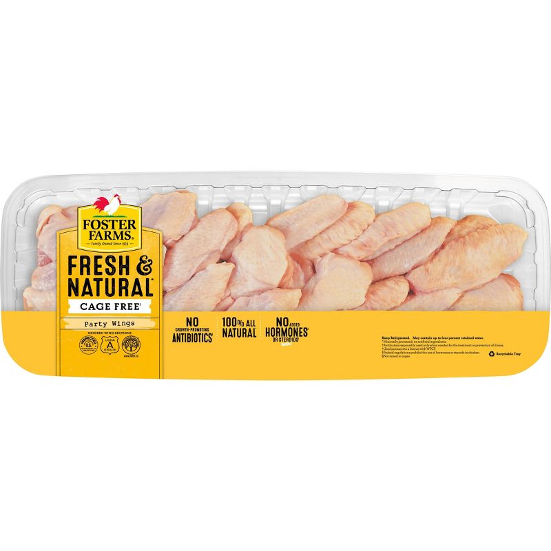 Foster Farms Fresh &#38; Natural USDA Party Wings - 2.48-3.64lbs - price per lb, 1 of 6