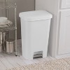 11.9gal Step Trash Can White - Brightroom™: Pedal-Operated Kitchen Garbage Can, Textured Plastic, Indoor Use - 4 of 4
