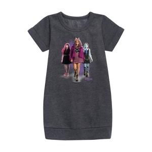 - Monster High - Character Group Graphic Short Sleeve Fleece Dress - 1 of 3