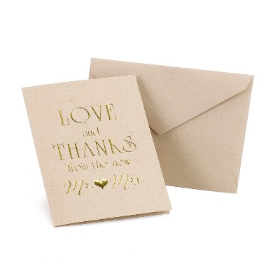 50ct "from the new Mr. and Mrs." Thank You Card Pack