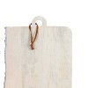 16" Live Edge Rectangle Cutting Board Whitewash Wood  with Leather Loop by Foreside Home & Garden - 3 of 4