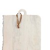 16" Live Edge Rectangle Cutting Board Whitewash Wood  with Leather Loop by Foreside Home & Garden - image 3 of 4