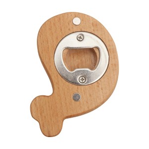 Unique Bargains Bottle Opener Beech Whale Bottle Opener Magnet Wood Light Brown 1Pc - 1 of 4