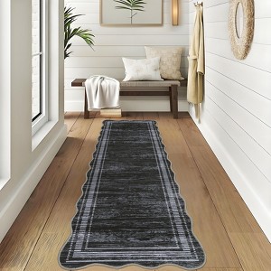 Washable Modern Bordered Non Slip Area Rugs for Living Room Dining Room, Low Pile Geometric Carpet for Home Office - 1 of 4