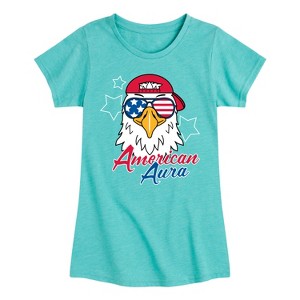 Girls' - Instant Message - American Aura Eagle Fitted Short Sleeve Graphic T-Shirt - 1 of 4