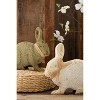 Handcrafted Metal Rabbits Set – 10" Tall Green and White by Kalalou - 2 of 3