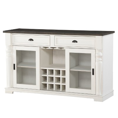 Joanna Two-Toned Server Ivory/Charcoal - Steve Silver