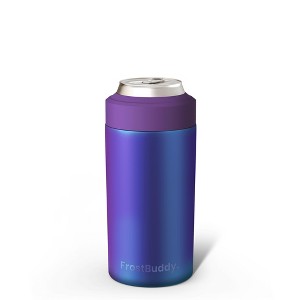 FrostBuddy Universal Buddy Insulated Can Cooler | Fits 12oz Cans, Slim Cans & Bottles | Stainless Steel Drink Holder - 1 of 4