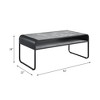 Vynxaria Modern Coffee Table Curved Edge, Sturdy Metal Frame, Space-Saving KD Structure, Concrete Gray & Black Finish - 4 of 4