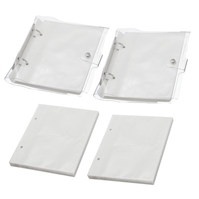 Unique Bargains PU Material Loose-Leaf Waterproof Double-Sided Refillable Photo Album 2 Pcs