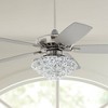 52" Casa Vieja Indoor Ceiling Fan with Light LED Dimmable Remote Brushed Nickel Silver Blades Crystal Ball Diamond Beads Living Room - 2 of 4