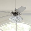 52" Casa Vieja Indoor Ceiling Fan with Light LED Dimmable Remote Brushed Nickel Silver Blades Crystal Ball Diamond Beads Living Room - image 2 of 4