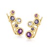 Ross-Simons 0.80 ct. t.w. Bezel-Set Multi-Gemstone Ear Climbers in 18kt Gold Over Sterling - 4 of 4