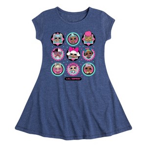 Girls' - LOL Surprise! - All Dolls Together Fit & Flair Cap Sleeve Dress - 1 of 3