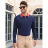 Men's Long Sleeve Polo Shirts Regular Fit Collared T-Shirt Casual Workout Golf Shirts - 4 of 4