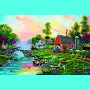 Sunsout Bridge to the Farm 500 pc Large Pieces  Jigsaw Puzzle 60419 - 1 of 4