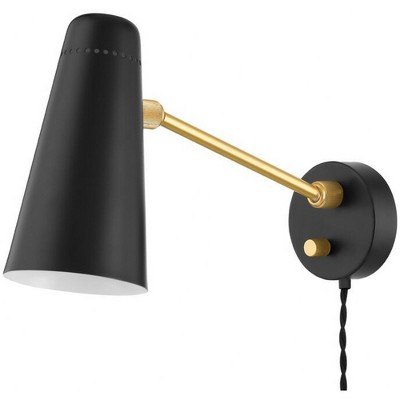 Mitzi Alex 1 - Light Swing Arm Lamp in  Aged Brass, Black