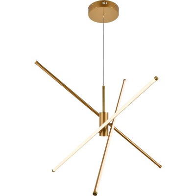 Sonya Polished Gold Aluminum 3-Light LED Pendant