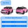 12V Electric Car, 2-Seater Ride On Car for Kids, Electric Vehicle Toy w/Remote Control, Shock Absorbers, Music Player, Headlights for Kids 3-8 - 4 of 4