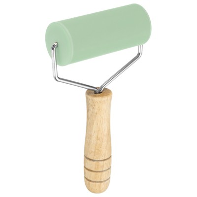 Unique Bargains Non-Stick Smooth Silicone Wood Handle Baking Rolling Pin