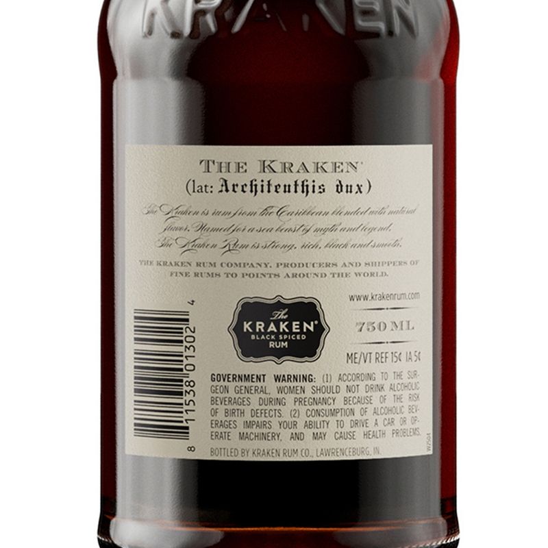 The Kraken Black Spiced Rum - 750ml Bottle, 4 of 21