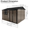 Coolbibila 10Ftx8Ft Storage Sheds, Metal Sheds With Waterproof Roofs And Metal Frame, Storage Sheds Outdoor With Lockable Doors And Window - 4 of 4