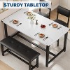 Farmhouse 4-Piece Dining Set with Upholstered Chairs & Bench - Industrial Table, 300lb Capacity, Compact 44-inch Design for Small Spaces - 2 of 4