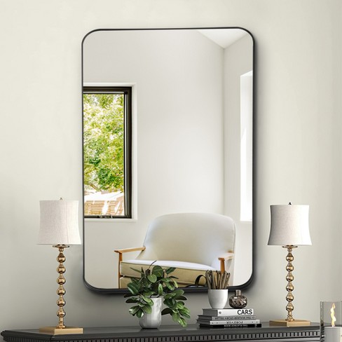 Neutypechic Modern Rectangular Metal Frame Wall Mounted Mirror ...