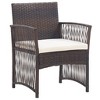 vidaXL Patio Armchairs with Cushions 2 pcs Brown Poly Rattan - 2 of 4