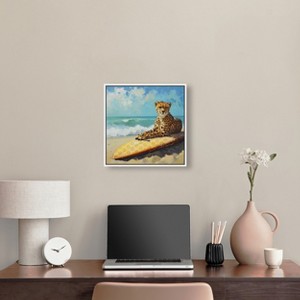 Art Remedy Cheetah Surfer Chic Coastal Wall Art Framed - 1 of 4