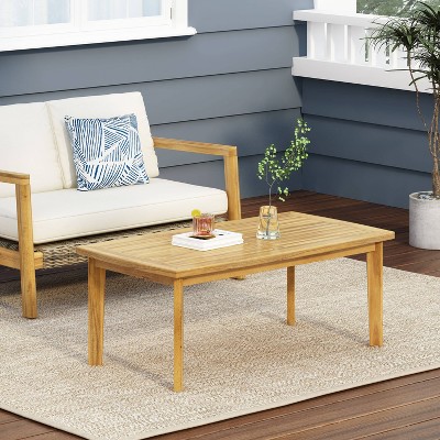 Solano Teak Finish Acacia Wood Outdoor Coffee Table