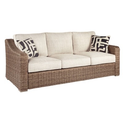 Photo 1 of ***EXTRA LARGE, TRUCK LOAD SIZE*** Signature Design by Ashley® Beachcroft Outdoor Sofa with Nuvella Cushions