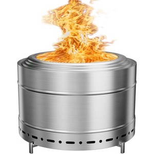 AMERLIFE Large Smokeless Fire Pit 26" with Stand Wood Burning Stainless Steel Outside Firepits for Outdoor Backyard Patio Garden - 1 of 4